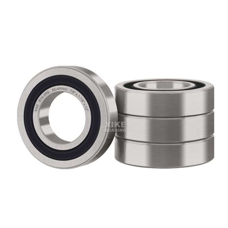 XiKe 4 Pcs R14-2RS Double Rubber Seal Bearings 7/8"" x 1-7/8"" x 1/2"", Pre-Lubricated and Stable Performance and Cost Effective, Deep Groove Ball Bearings. - Image 1